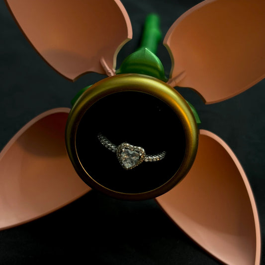 Anillo promesa y rosa eterna